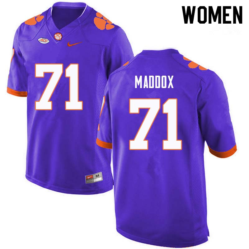 Women #71 Jack Maddox Clemson Tigers College Football Jerseys Sale-Purple - Click Image to Close